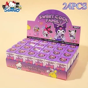 24 pc Sanrio Sweet Cool Family Collectible Keychain Lot in Retail Display Box - Picture 1 of 7