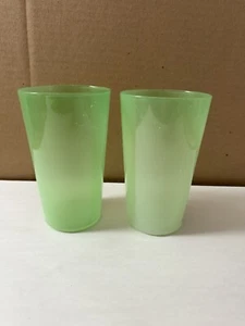 Antike Glaswaren Gläser Becher Grün Opal - Bild 1 von 9