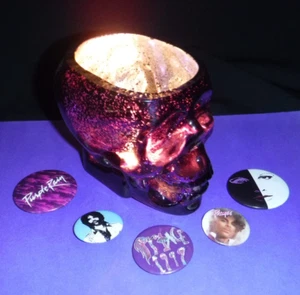5 VTG Prince Pinback Buttons 1980's +Skull Votive~Revolution~PURPLE RAIN Memory - Picture 1 of 24
