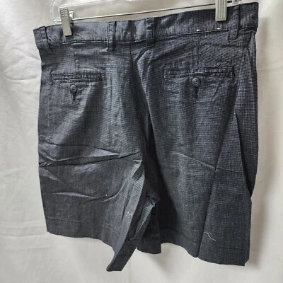 Claiborne Men's Vintage Plaid Casual Cotton Shorts, Gray/Black, 31 - Image 1 of 4