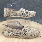 Toms Shoes Womens 9 Casual Slip On Clogs Beige Fabric Closed Toe Low Toe Flats
