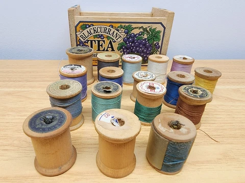 Antique 1880s J&P Coats, Clarks, Ivory Brand Thread Wood Spools Lot Cotton Rare Cover