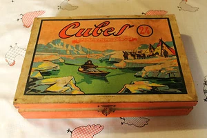 ancienne boite de 24 cubes  ( jeux jouet ancien ) scènes de la vie de l empire - Imagen 1 de 4