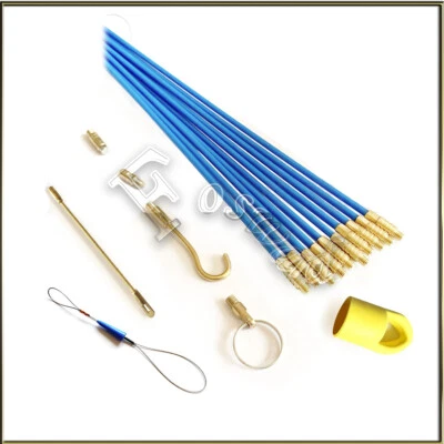 Tool Box Cable Access Kit Electricians Wire Puller Rods Draw Push Wire 10 X 33cm - Image 1 of 3