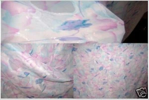 TELA DE GASA FRANCESA DE DISEÑO BRILLO IRIDISCENTE BLANCO ROSA PERIWINKLE AZUL 4 yardas - Imagen 1 de 10