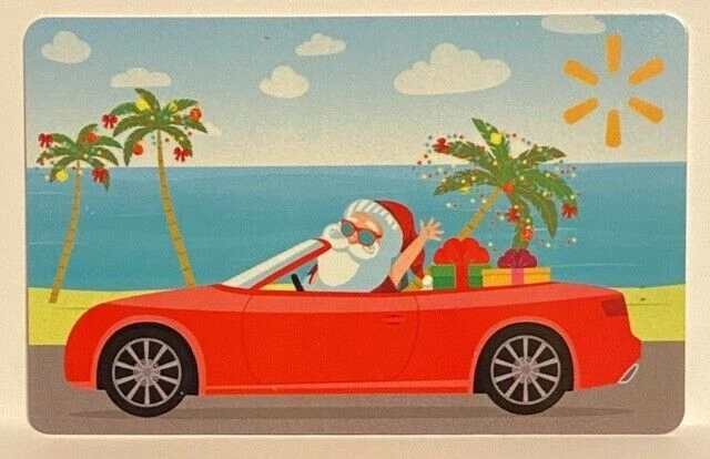 WalMart Holiday Santa in Red Convertible Palm Trees 2022 Gift Card FD-221552 - Image 1 of 1