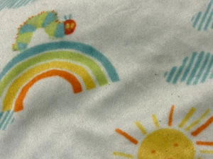 Eric Carle Babydecke sehr hungrige Raupe türkis Sonne Regenbogen weich Plüsch - Bild 1 von 6