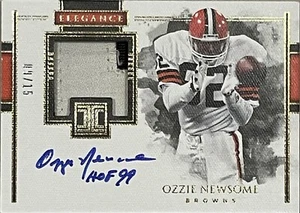 2018 Impeccable Elegance Ozzie Newsome Patch Auto /15 - HOF & Awesome Card - Picture 1 of 3
