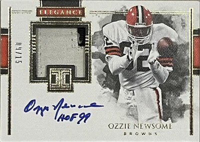 2018 Impeccable Elegance Ozzie Newsome Patch Auto /15 - HOF & Awesome Card - Image 1 of 3