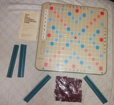 Scrabble Deluxe Edition w/Turntable Base 1977 Selchow & Righter Complete - Image 1 of 4