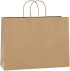 Paper Shopping Bags 250 Natural Kraft 16" x 6 x 12" Retail Merchandise Handles