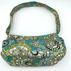 Vera Bradley Pfauenmuster Maggie Schultertasche Geldbörse türkis limettengrün - Bild 1 von 17