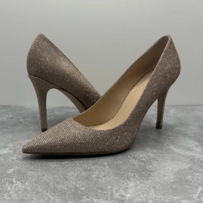 Kate Spade New York Valerie Rose Gold Glitter Pump Heels Size 6.5 Pointed Toe - Image 1 of 4