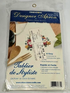 VTG Designer Apron Stamped Cross Stitch Kit 2001 Canning Jars Dimensions 72774 - Picture 1 of 7