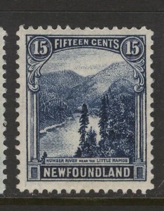 NEWFOUNDLAND 142 15c PRUSSIAN BLUE 1923 PICTORIAL LITTLE RAPIDS CP14.2x14.0 MPH - Picture 1 of 2