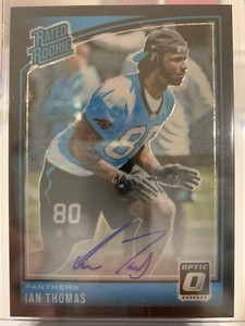 2018 Donruss Optic Ian Thomas RATED ROOKIE BLACK VELOCITY ROOKIE AUTO #22/25