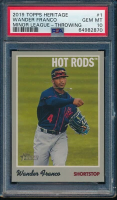 Tarjeta de novato PSA 10 WANDER FRANCO 2019 Topps Heritage Image VARIATION RC gema como nueva Foto 1 de 2