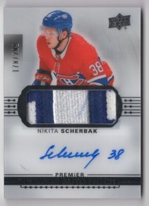 2017-18 Upper Deck Premier Acetate Rookie Auto Patch Nikita Scherbak Auto /299