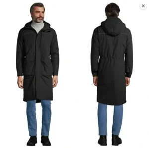 Lands End Herren L XL 42-44 schwarz Stadium Squall isoliert wasserdicht Parka Mantel - Bild 1 von 8