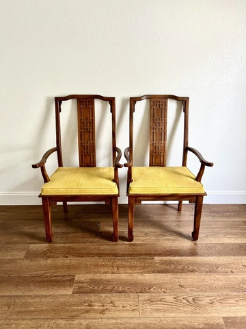 Asian Arm Chairs Pair Raymond K Sobota Chin Hua Club Chairs for Century Cover