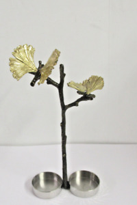 MICHAEL ARAM METAL BUTTERFLY GINKO HOLDER ONLY  FOR SALT AND PEPPER SHAKERS