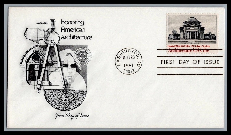 US FDC # 1928 18c Architecture Artmaster   1981, 9M915 - Image 1 of 1