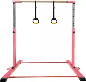 Foldable & Movable Gymnastics Kip Bar,Horizontal Bar for Kids Girls Junior,No Wo - Picture 1 of 7