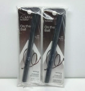 Almay On The Ball Eyeliner Pen with Ball Point Tip 0.27g 209 Brown Pack of 2 - Picture 1 of 5