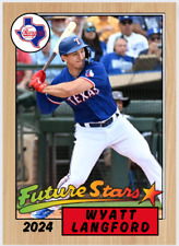 2024 Wyatt Langford Future Stars MLB Rookie Card 87 Style Texas Rangers #2