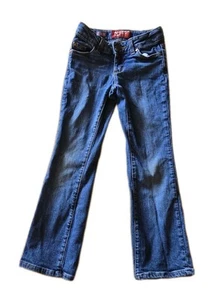 Arizona Jeans Co Girls Size 7 Blue Pants Bottoms Medium Wash Bootcut Adjst Waist - Picture 1 of 7