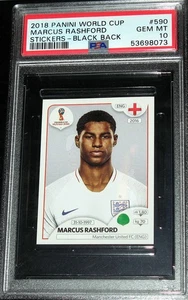 2018 Panini World Cup Marcus Rashford Stickers Black Back PSA 10 Gem Mint #590 - Picture 1 of 2