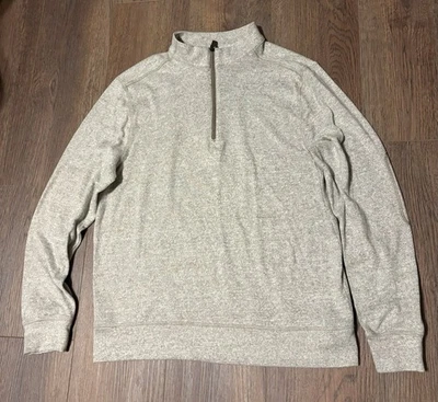 Мужской пуловер Greg Norman на молнии 1/4 для гольфа маленький бежевый вересковый новый без ценников - Изображение 1 из 4
