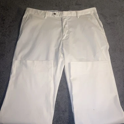 Peter Millar Size 34x26 White The Perfect Poplin Pants Chino White Work Golf - Image 1 of 4