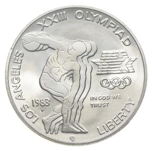 1983 Unc Olympic Discus Commemorative Silver Dollar $1 *3877 - Picture 1 of 3