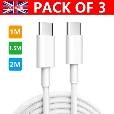 Type C to Type C Charging Cable iPhone 16 Pro Max  Fast Charger Lead Long UK - Image 1 of 4