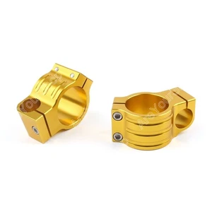 Universal Motoycycle Clip-On Handlebars For ZX10R CBR1000RR GSXR R1 R6 50mm GOLD - Picture 1 of 1