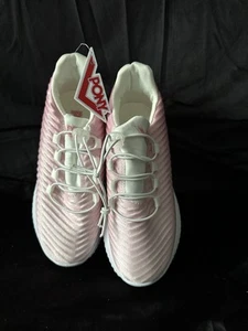 Pony Girls Pink And White Slip On Sneaker,easy Close Slide, Textile Upper Size 3 - Picture 1 of 8