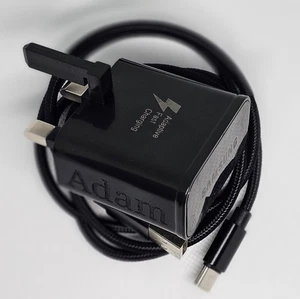 Engraved Samsung Super Fast Charger USB Gift for her him brother sister dad mum - Picture 1 of 2