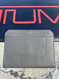 TUMI Grey Textured Leather Passport Wallet Cover Case EUC - Picture 1 of 8