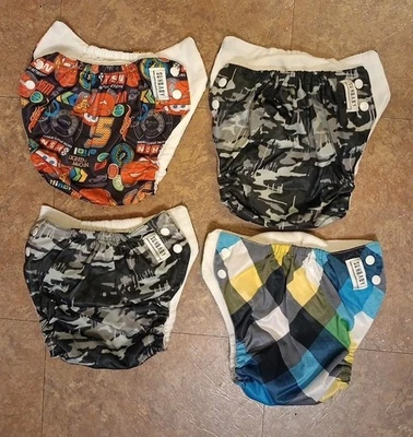 Sunbaby ONE SIZE Lot of 4  Cloth Diaper Covers Lighting McQueen's - Image 1 of 4
