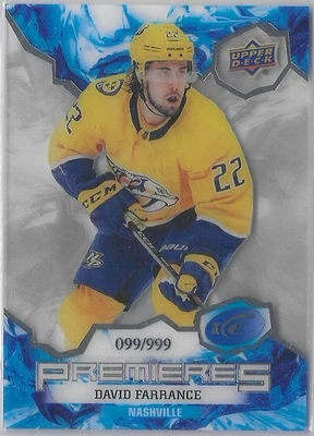 2021-22 Upper Deck Ice Ice Premieres David Farrance 099/999 - Image 1 of 2
