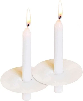 400Packs White Taper Candles, Unscented, with Paper Holder, Halloween, Shabba... - Image 1 of 4