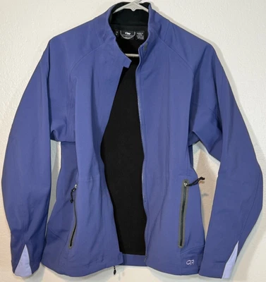 Chaqueta para mujer Outdoor Research Soft Shell - talla M púrpura cremallera completa bordada Foto 1 de 4