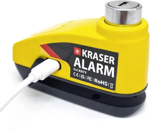 KR7Y Antifurto Moto Blocca Disco Con Allarme 110Db, USB Batteria Ricaricabile, S - Foto 1 di 12