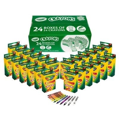 Crayones Crayola a granel (24 paquetes de 24), elementos esenciales de aula para maestros, 3+ Foto 1 de 2