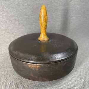Vintage Drehbank gedrechselte Holz Schmuckschatulle oder Schüssel mit Deckel 5,5 Zoll Durchmesser - Bild 1 von 8