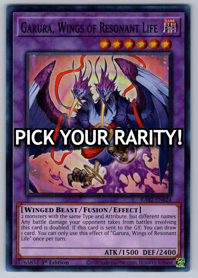 Garura, Wings of Resonant Life Yugioh RA02-EN024 - PICK YOUR RARITY NM - Image 1 of 1