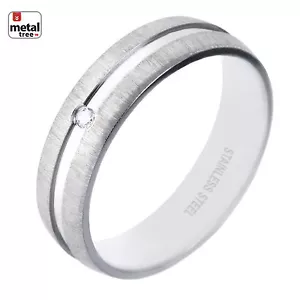 NUOVO Anello Uomo Donna 6 MM Acciaio Inox Matrimonio Classico Spazzolato - Foto 1 di 2