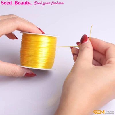 0.6x1mm Pretty Crystal String 60 Yards Elastic Stretch Beading Spool Cord Roll - Image 1 of 4