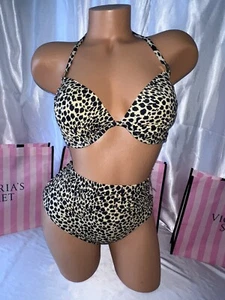 Victoria's Secret Badeanzug Gepardenmuster hohe Taille Unterteil 32DD/Small - Bild 1 von 3